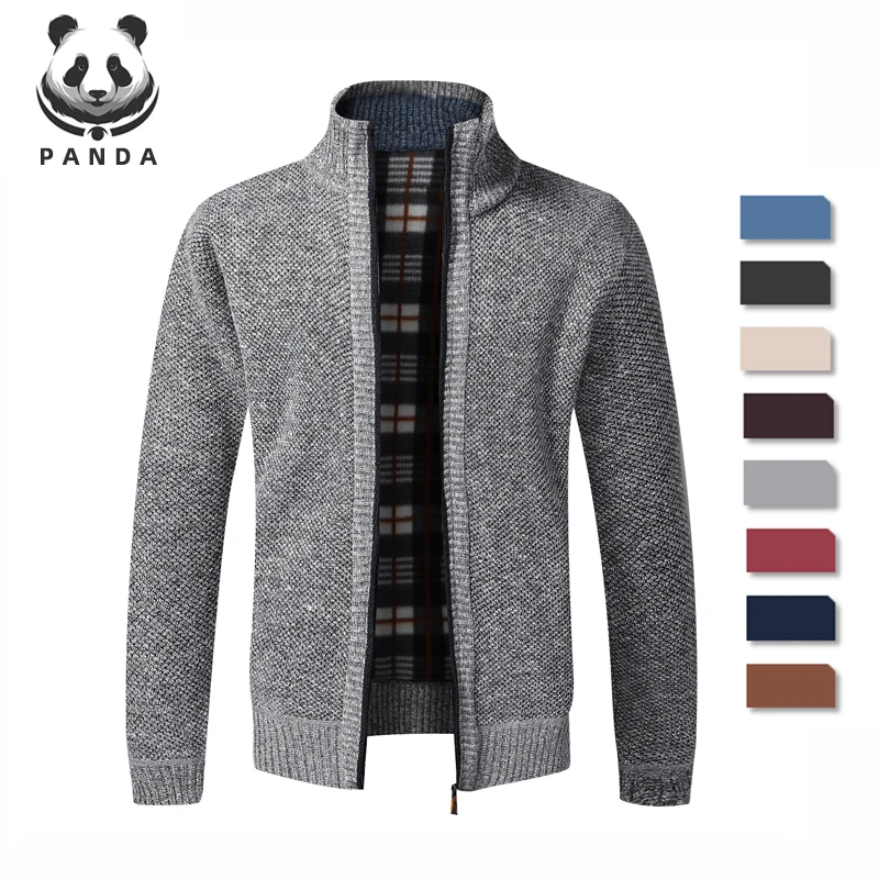 New Autumn Winter Thicker Knitted Sweater Men Fashion Slim Fit Cardigan Causal Sweaters Coats Solid Single Breasted Cardigan