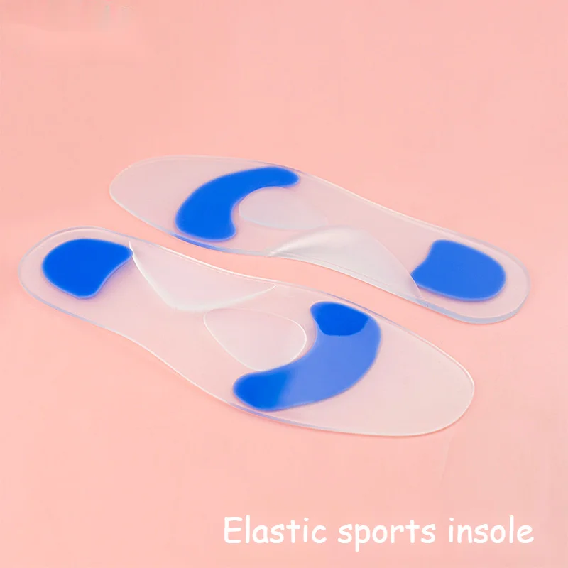 Transparent Soft Silicone Insole Women's Full-length Pad Arch Support Massage Non Slip Running Sports Shock-absorbing Insole Mi