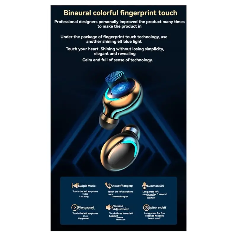 Фото Беспроводные мини-наушники DT21 с микрофоном, водонепроницаемые (IPX7), с LED-дисплеем, для велоспорта и бега, розовые. №2