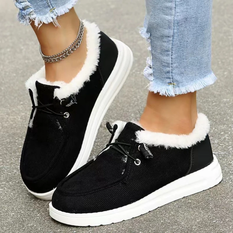 

Winter Women Boots 2022 New Plus Size Slip-on Solid Snow Fashion Warm Short Boots Ladies Comfortable Women's Cotton Shoes