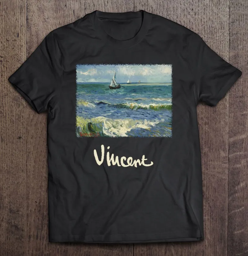 

Seascape Near Les Saintes-Maries-De-La-Mer By Vincent Van Gogh T Shirt Tee Shirt Men T Shirt For Men Anime Clothes Manga Shirt