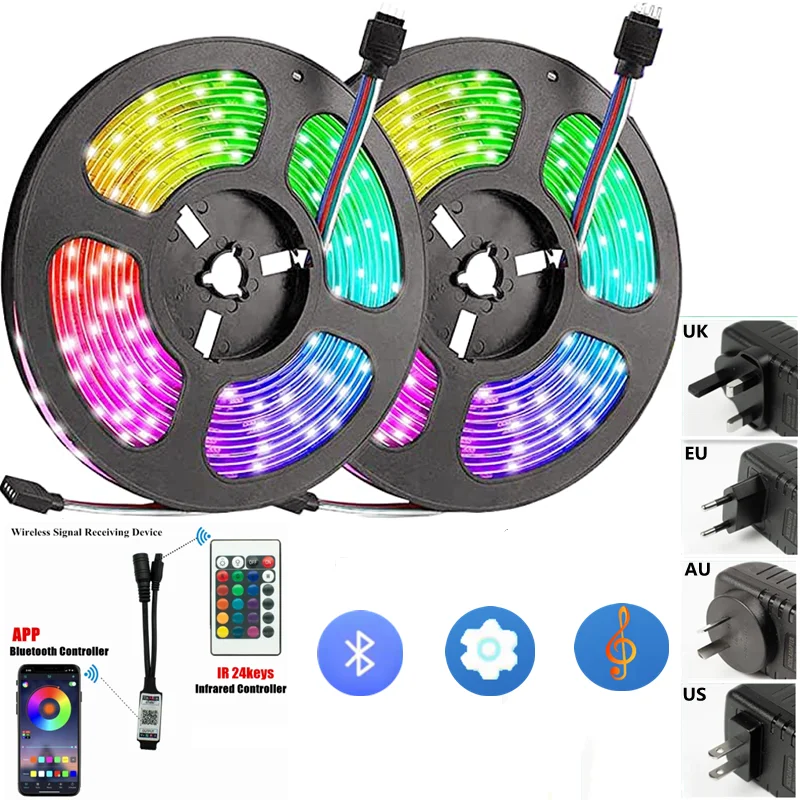 

25M LED Light Strips Bluetooth RGB 5050 Flexible Alexa Voice Flexible Lamp Diode Tape For Festival Fita Home Decor Luz Decor