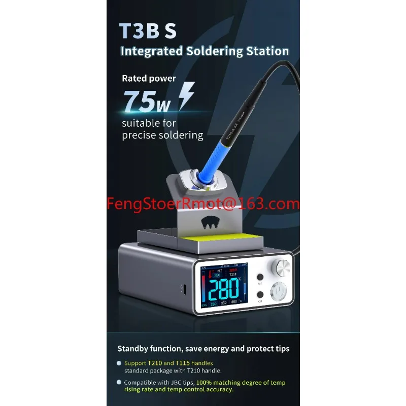 Фото Паяльная станция T3AS 200 Вт T3BS 75 Вт с электрическим паяльником T210/T245 для мобильных телефонов SMD BGA, инструменты для ремонта №4