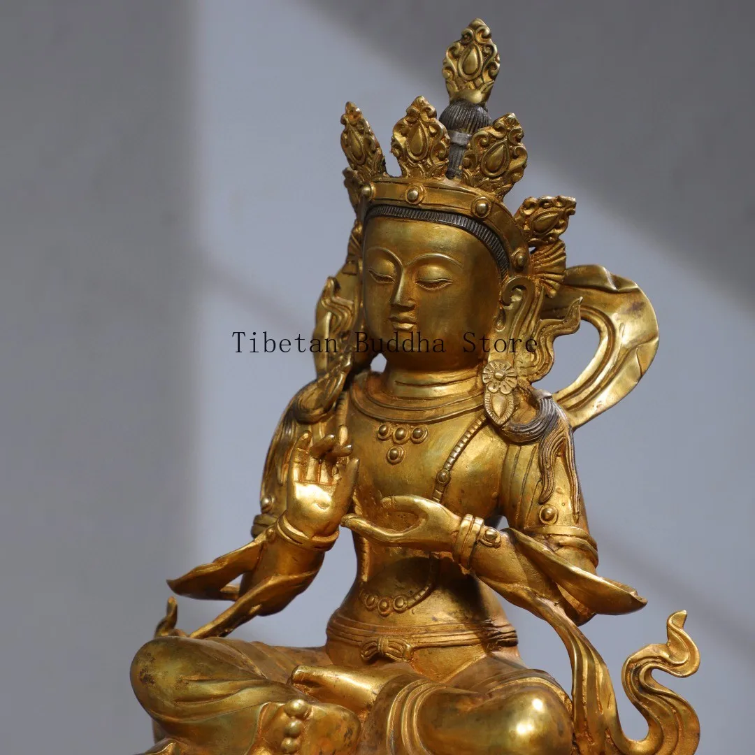 Тибетская латунь позолота Гангзун Дазхуо Ваджра Будда Тара Гуаньинь статуя