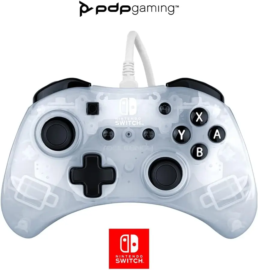 

Проводной игровой контроллер Pro Switch-холодный белый/прозрачный-лицензионный для коммутатора и OLED-компактный, прочный контроллер для путешествий-Sw