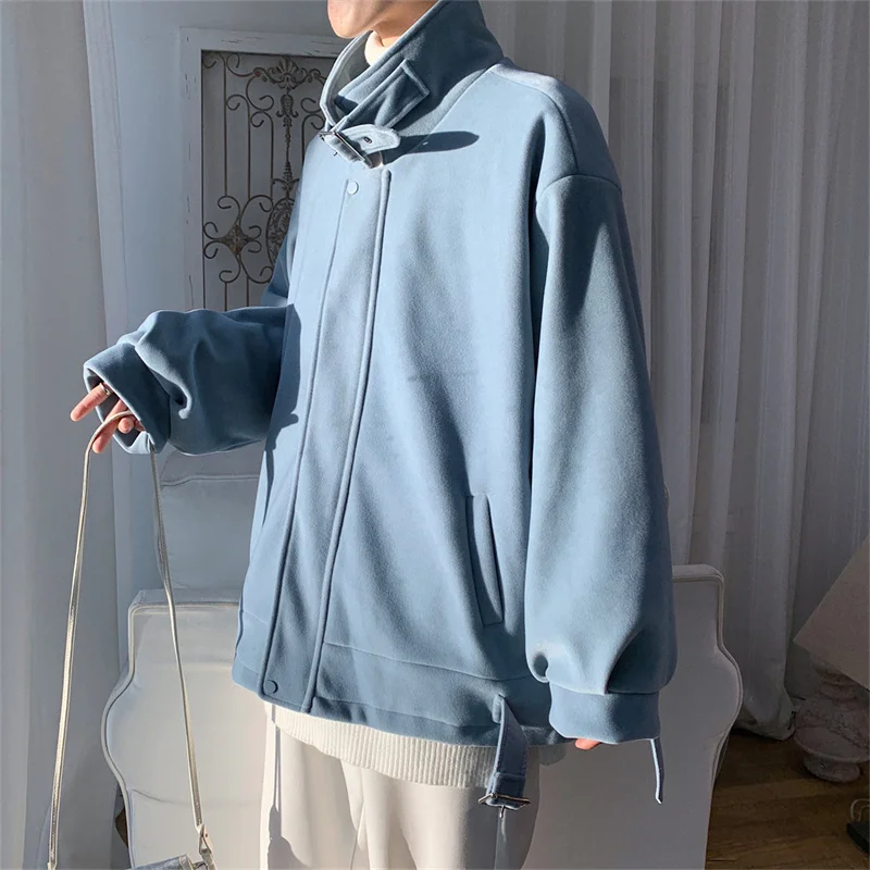 Winter Jacket Men Warm Fashion 3-color Thicken Suede Jacket Men Streetwear Korean Loose Thick Short Coat Mens Tooling Jackets