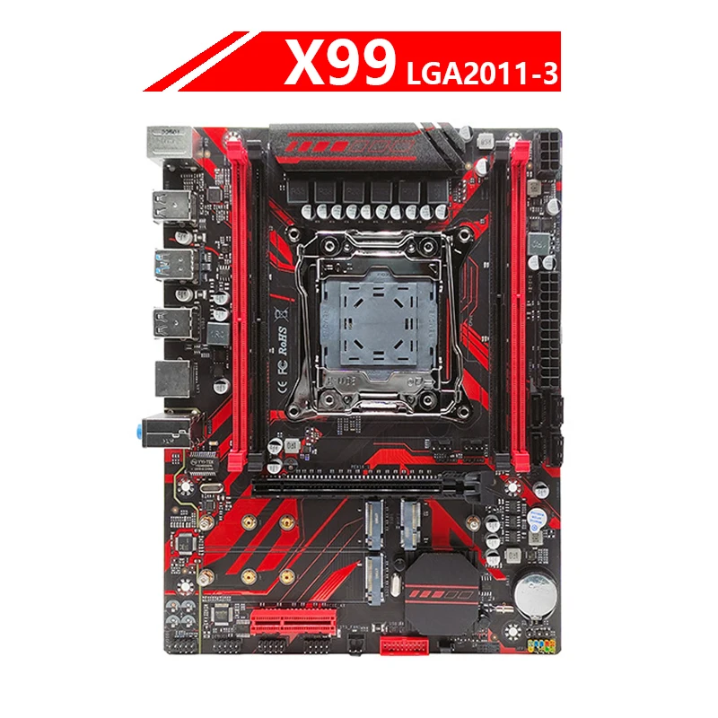 Фото Материнская плата x99 LGA2011-3 с поддержкой DDR4 ECC RAM, память 64 Гб xeon E5 CPU Gigabit wifi интерфейс NVME M.2 Материнские платы для ПК №1