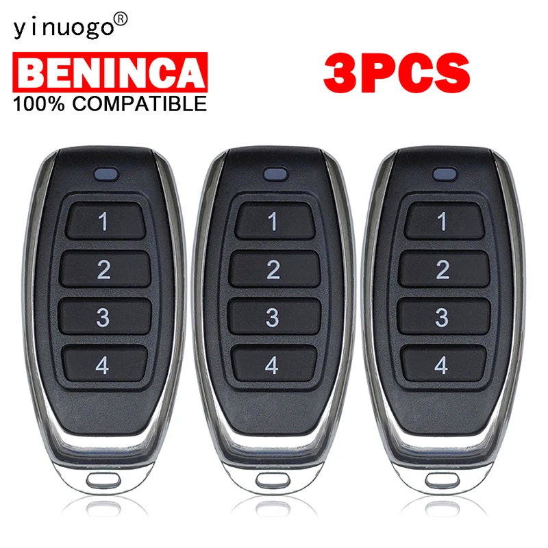 

3PCS BENINCA TO GO 4VA 2VA 4WV 2WV T4WV T2WV CUPIDO-4 CUPIDO-2 Garage Door Opener Remote Control Handheld 433.92MHz Rolling Code