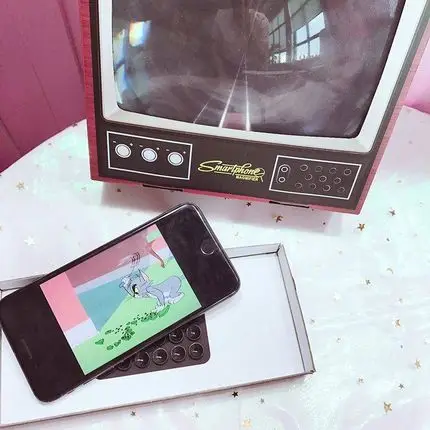 retro tv mobile phone smartphone screen magnifier for video tv show enlarged expander phone holder stand free global shipping
