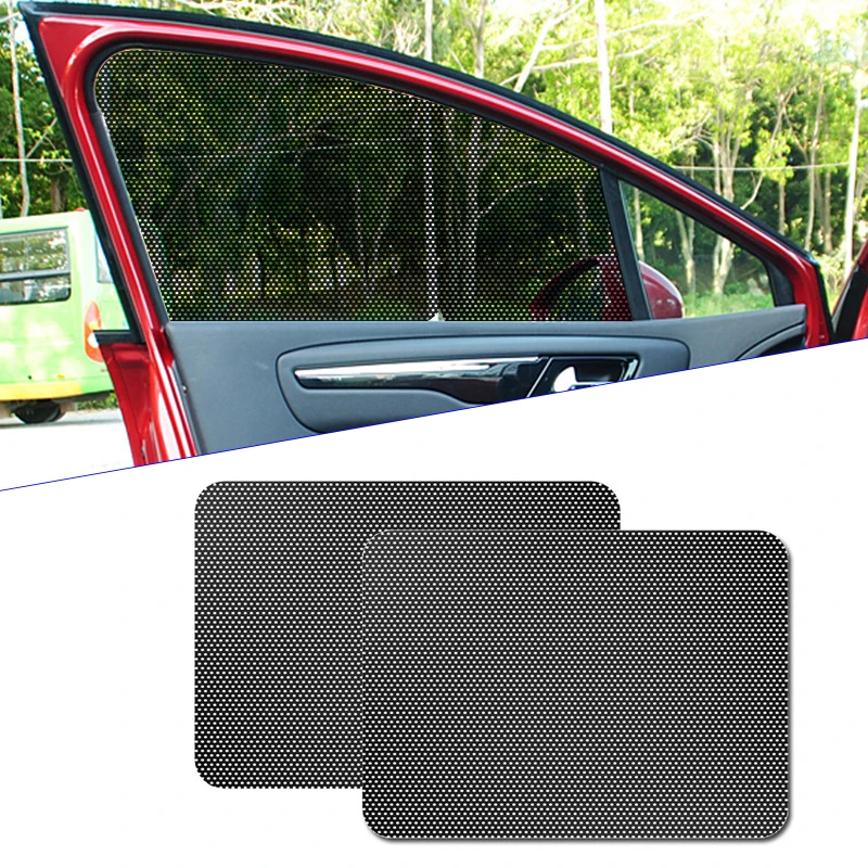 

2pcs PVC Car Sun Block Film Anti-UV Car Side Window Sunshades Electrostatic Sticker Sunscreen Film Sticker Cover Car Accessories
