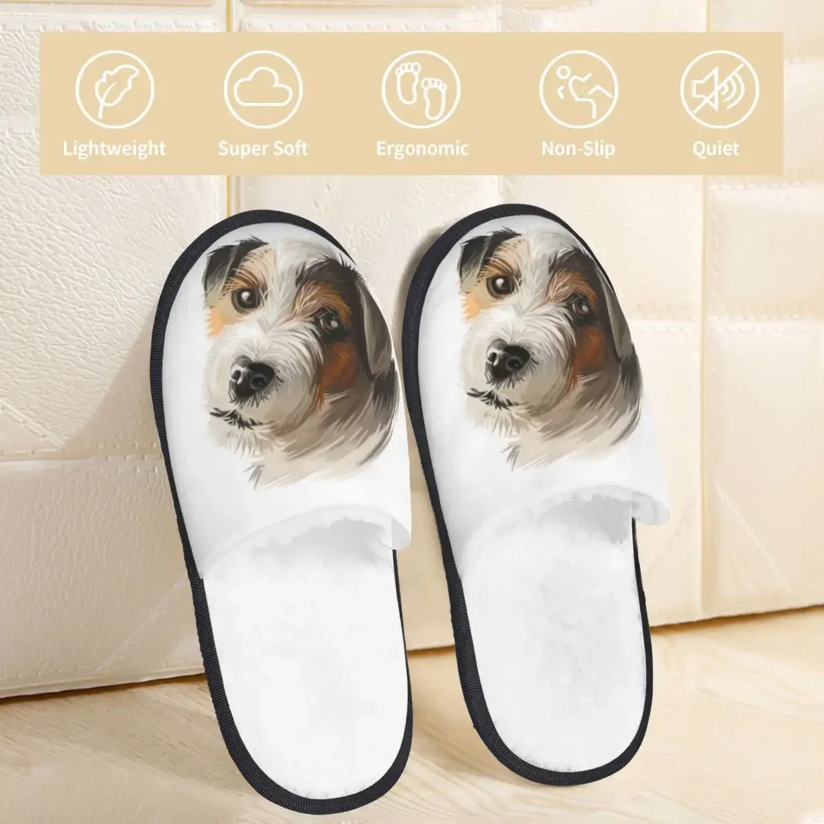 Мягкие тапочки Parson Рассел-терьер собачья портретная Нескользящая напольная