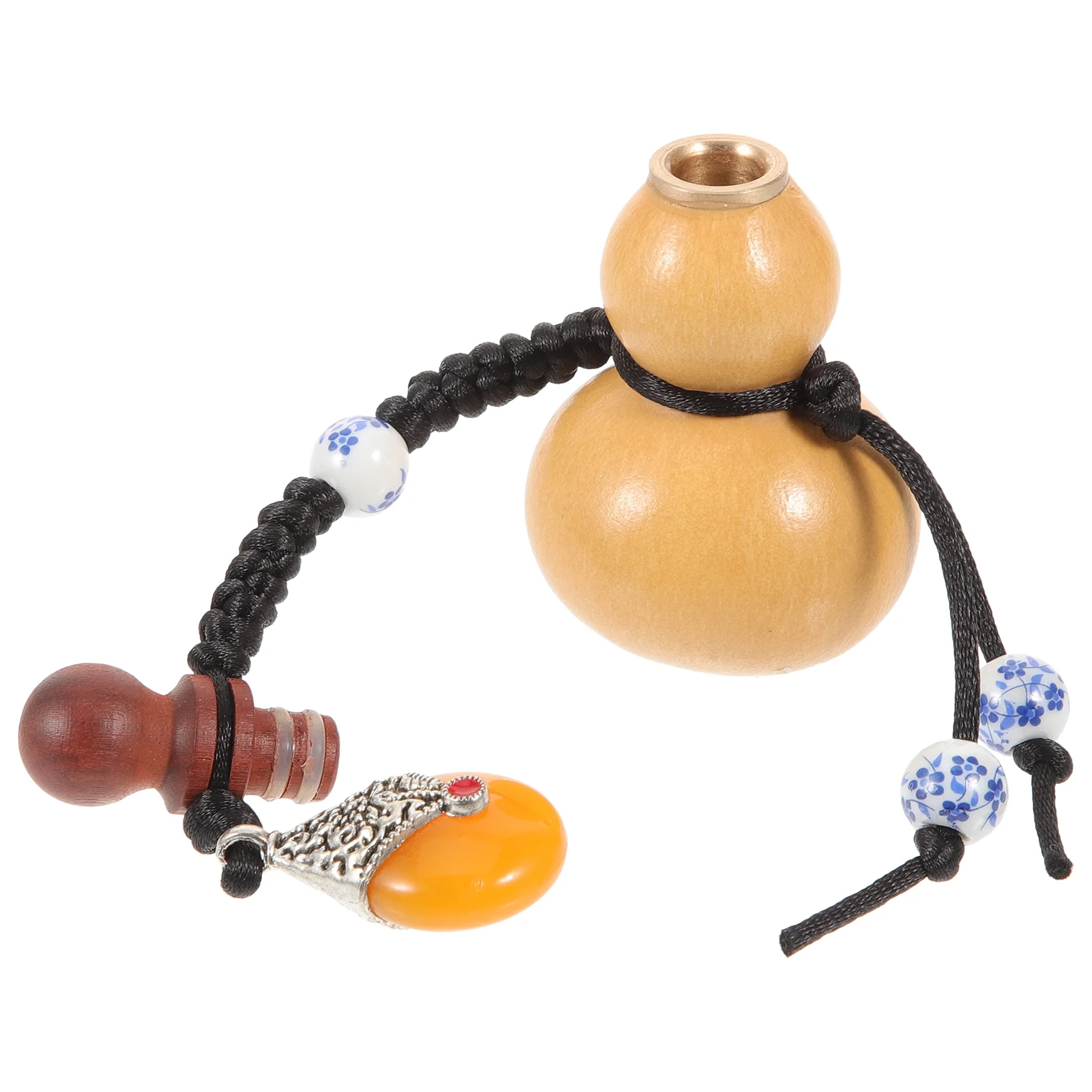 

Bag Hanging Drink Garnish Backpack Gourds Pendant Decor Natural Storage Holder Wooden Container Key