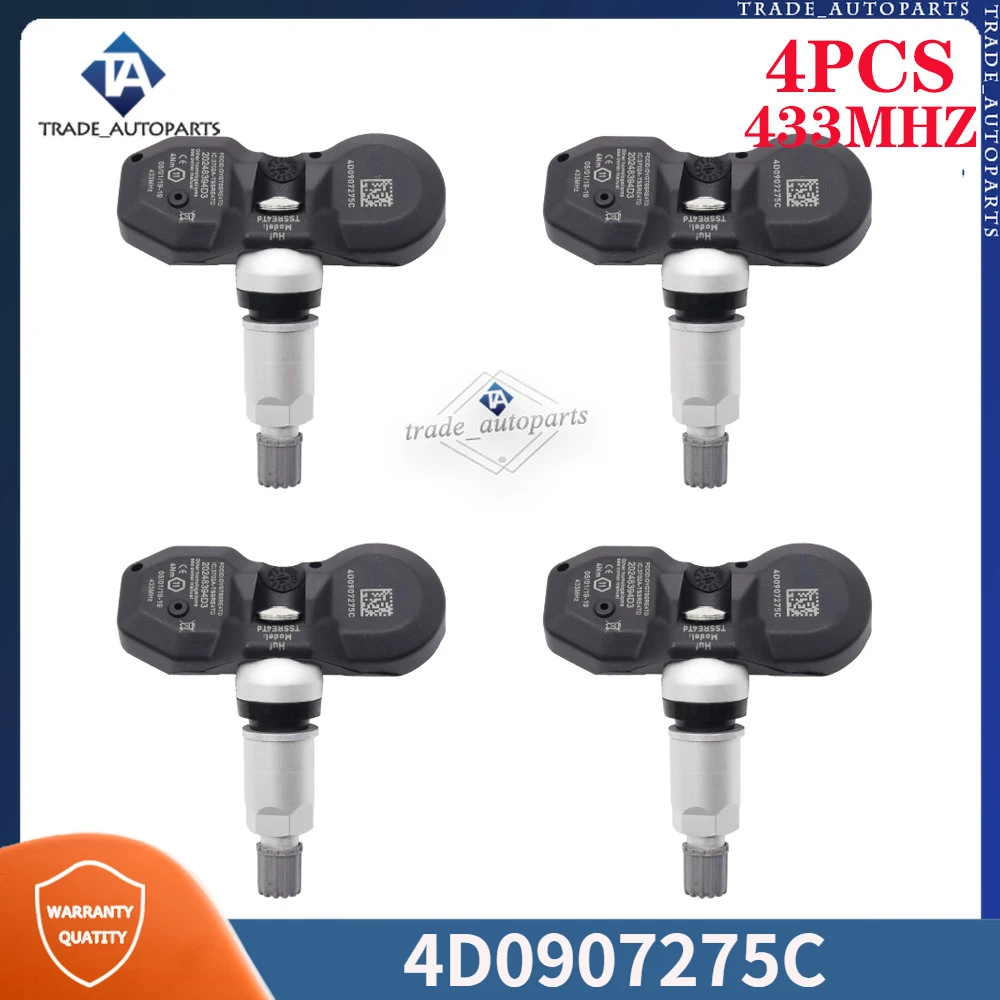 4D0907275C 4D0907275 для Audi A6 A8 RS6 Mercedes-benz E Class Porsche Cayman Boxster 987 433 МГц TPMS датчик давления в шинах 4 шт.