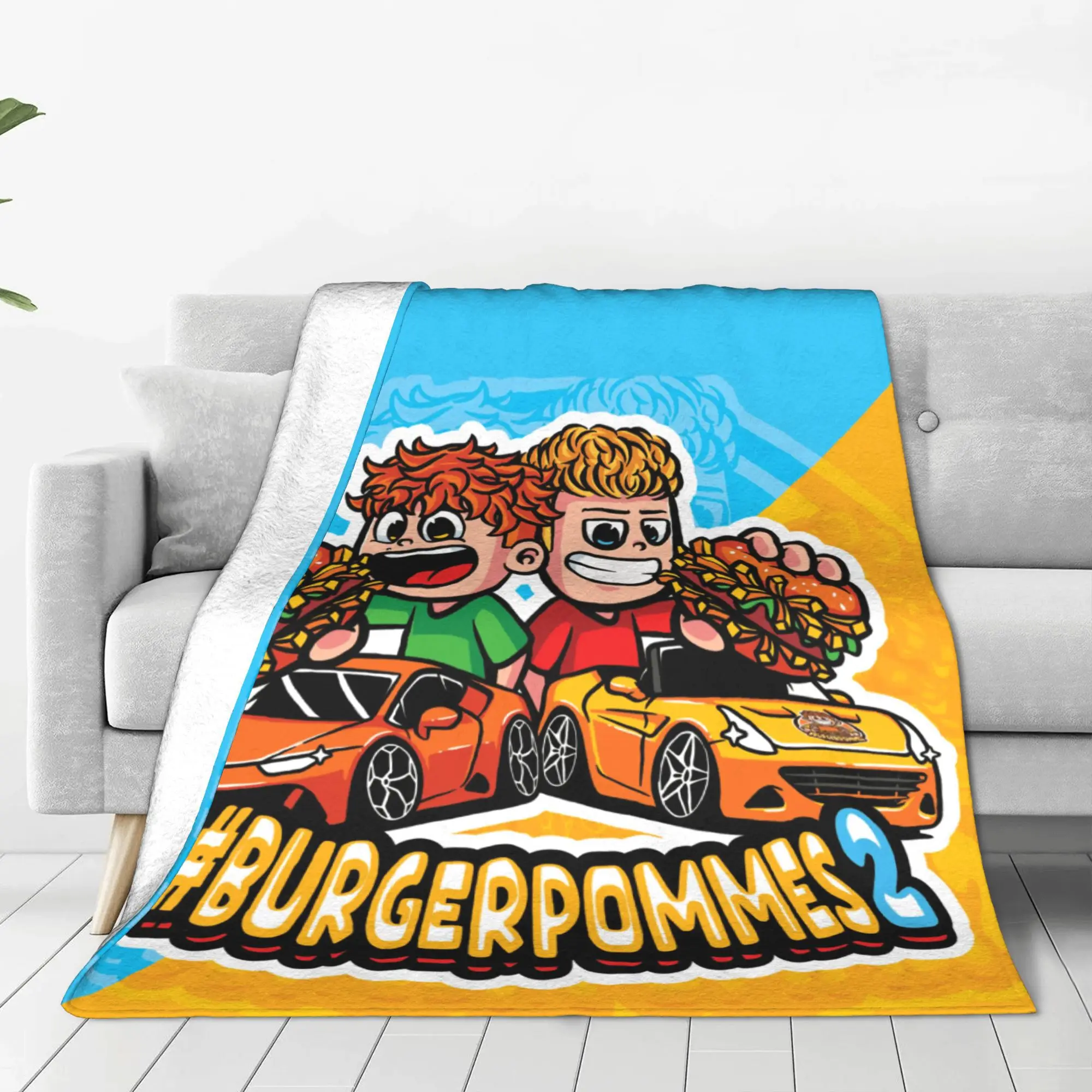Фото Фланелевое одеяло LukasBS Burgerpommes, теплые плюшевые одеяла с героями мультфильмов, мягкое покрывало для кровати, гостиной, дома, пикника, дивана №3