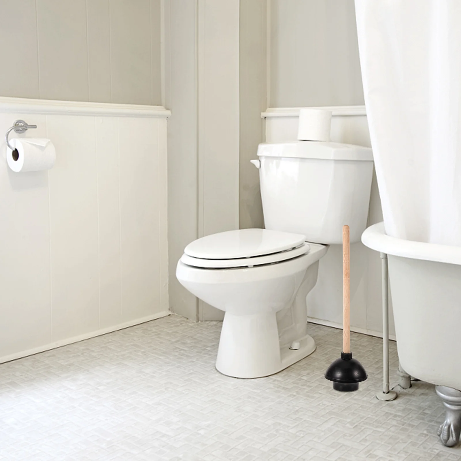 

Bathroom Cleaning Tool Toilet Bowl Plunger Anti Clogging Long Heavy Duty All Purpose Cleaner