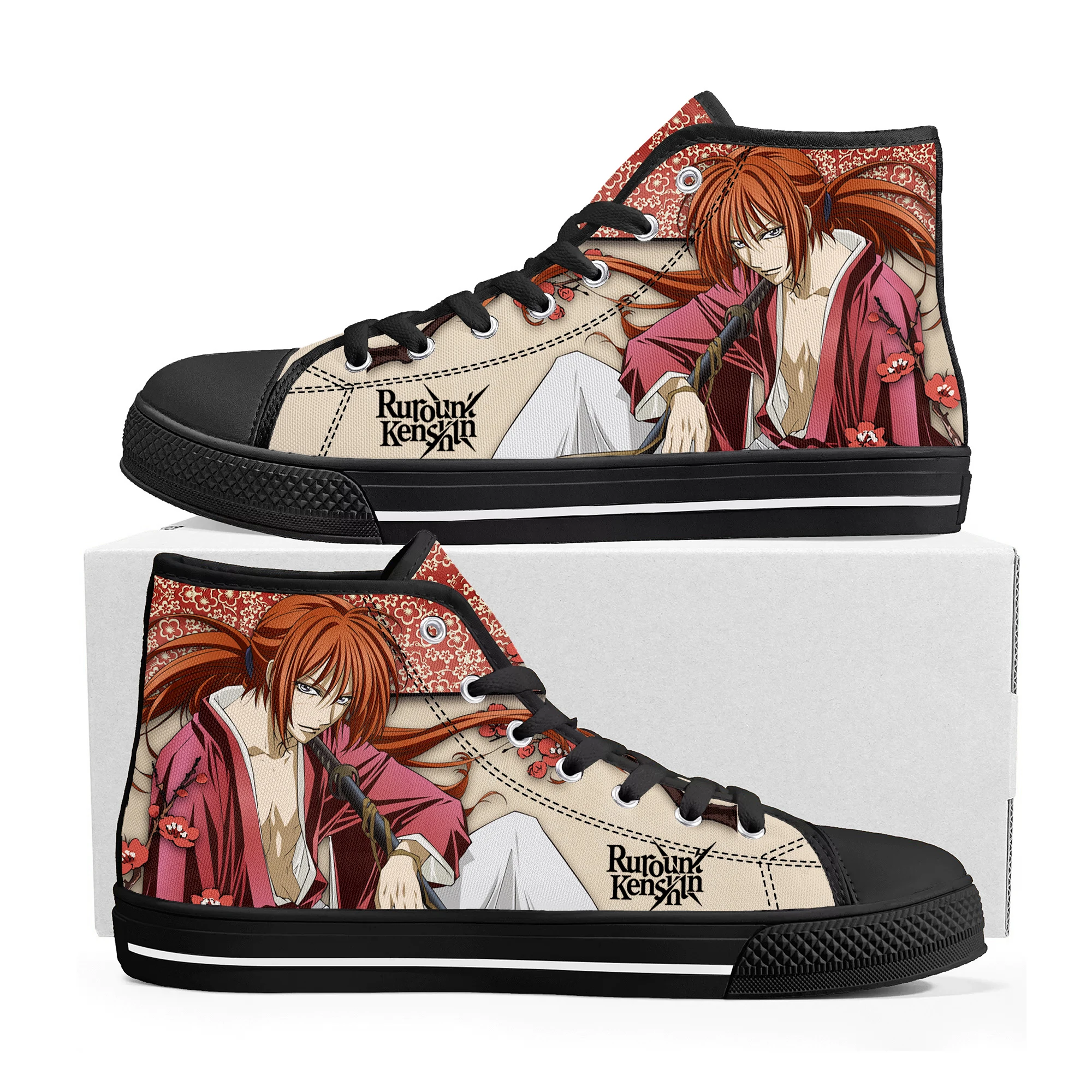 

Rurouni Kenshin Himura High Top Sneakers Mens Womens Teenager High Quality Canvas Sneaker Anime Cartoon Casual Custom Made Shoes