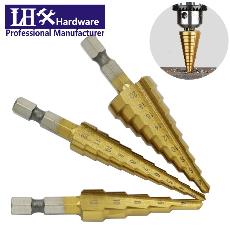 

3pcs/lot HSS Metric Hexagon Pagoda Metal Drill Bit Multi Tool Drilling Ladder Titanium-faced Power Tools Accessories DIY YK03 F