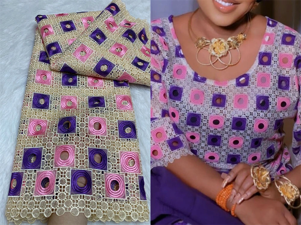 Африканский нигерийский тюль кружевная ткань хлопковое свадебное платье