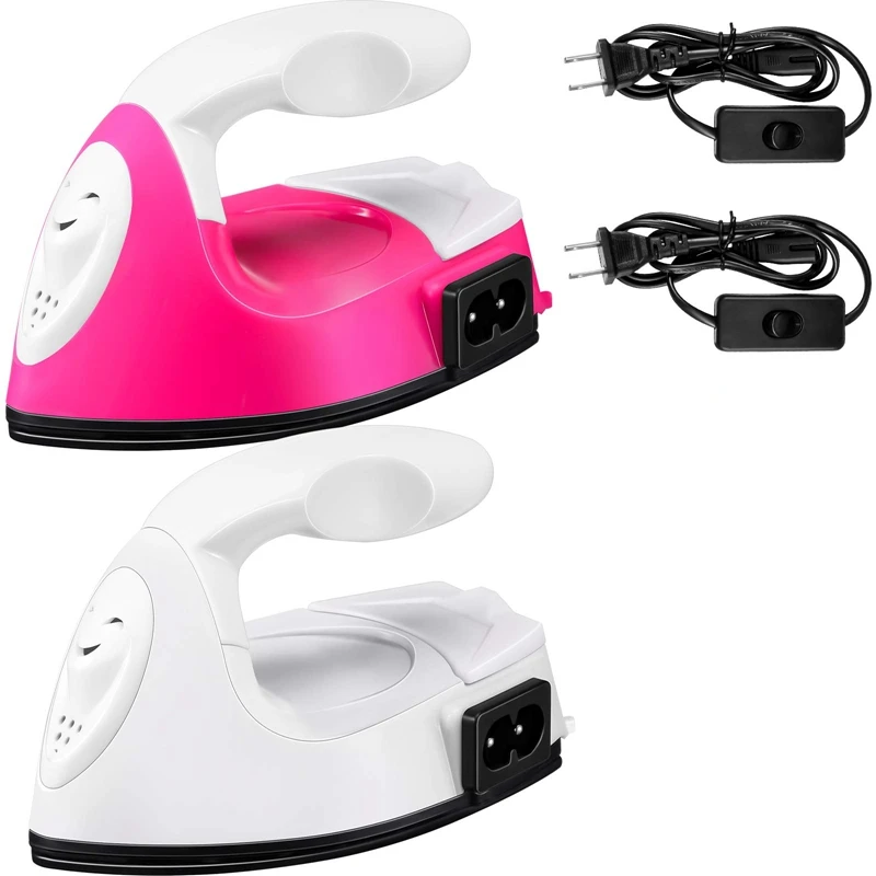 

2Pcs US Plug Mini Heat Press Machine Handheld Mini Iron Mini Press Machine for T-Shirts Shoes Clothes and Hats Portable