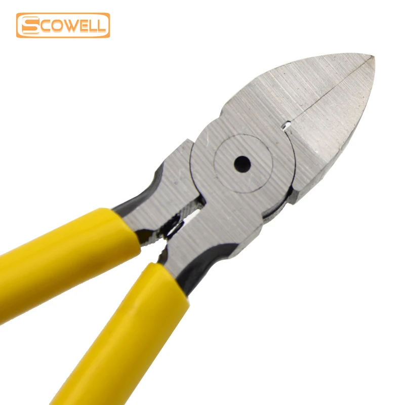 

SCOWELL 6-дюймовые профессиональные концевые диагональные плоскогубцы, боковые кусачки, режущий край 15 градусов с полосатыми отверстиями, пинцет, инструменты «сделай сам»