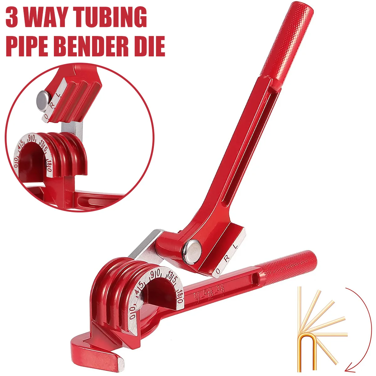 Ручной гибочный станок для труб Manual Pipe Bender Tube Bending Machine 1/4 дюйма 5/16 3/8 для алюминия, меди, стали, топливных и тормозных линий.