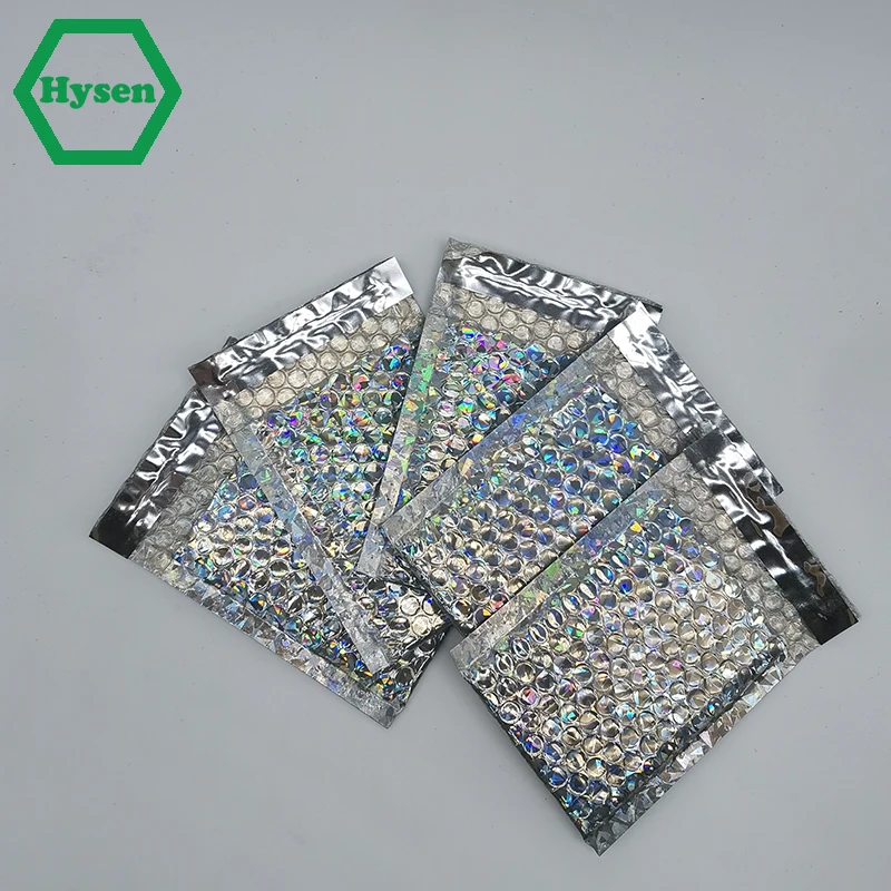Hysen 50Pcs Bubble Mailers Foil Glitter Bubble Lined Padded Envelopes For Mailing Gift Shipping Packaging Mailer Bubble
