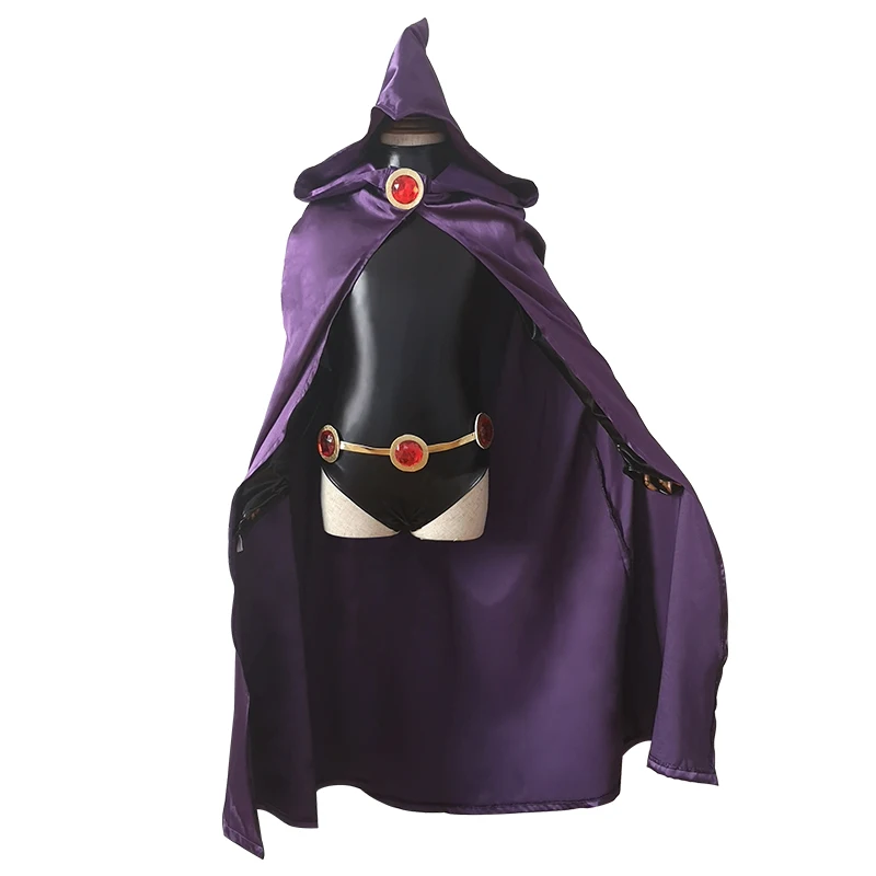 Raven Cosplay Costume Deluxe Jumpsuit Cloak Belt Suit Halloween Uniform for Women Carnival Party Christmas Anime Cosplay Costume images - 6