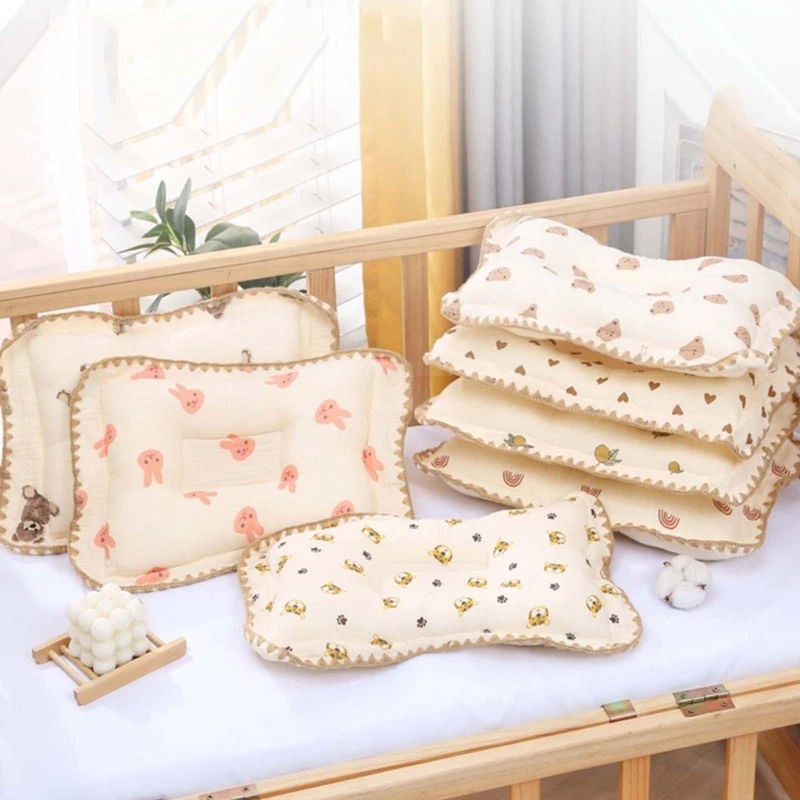 

Breathable Infant Pillow Animal Pattern Baby Newborn Pillow Soft Organic Cotton Toddler Pillow Bassinet Bedding Pillow BX0D