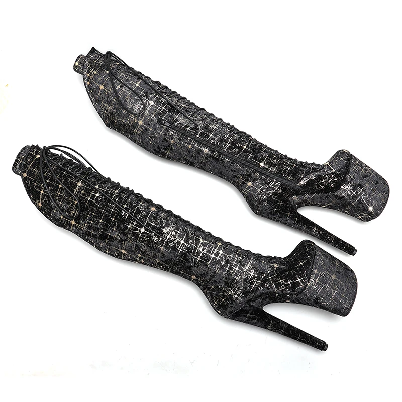 Leecabe 20CM/8inches Pole dancing shoes High Heel platform Pole Dance boots