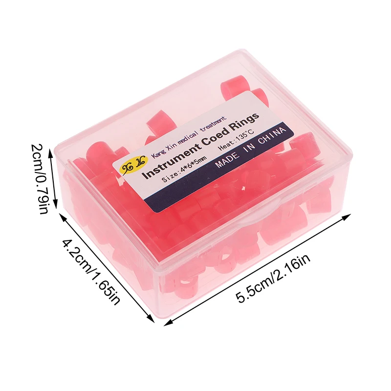 100 шт./кор. стоматологические силиконовые кольца для инструментов с цветовым