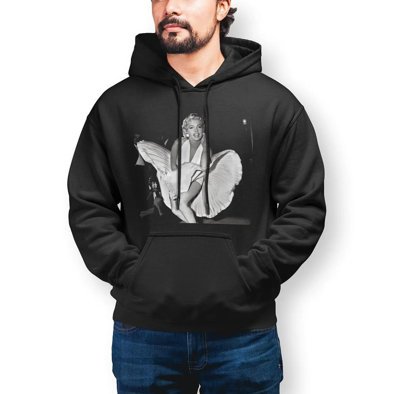 

M-Marilyn M-Monroe Loose Hoodies Men Cinema Actress Old Original Outerwear Hoodie Autumn Funny Printed Sweatshirts Big Size