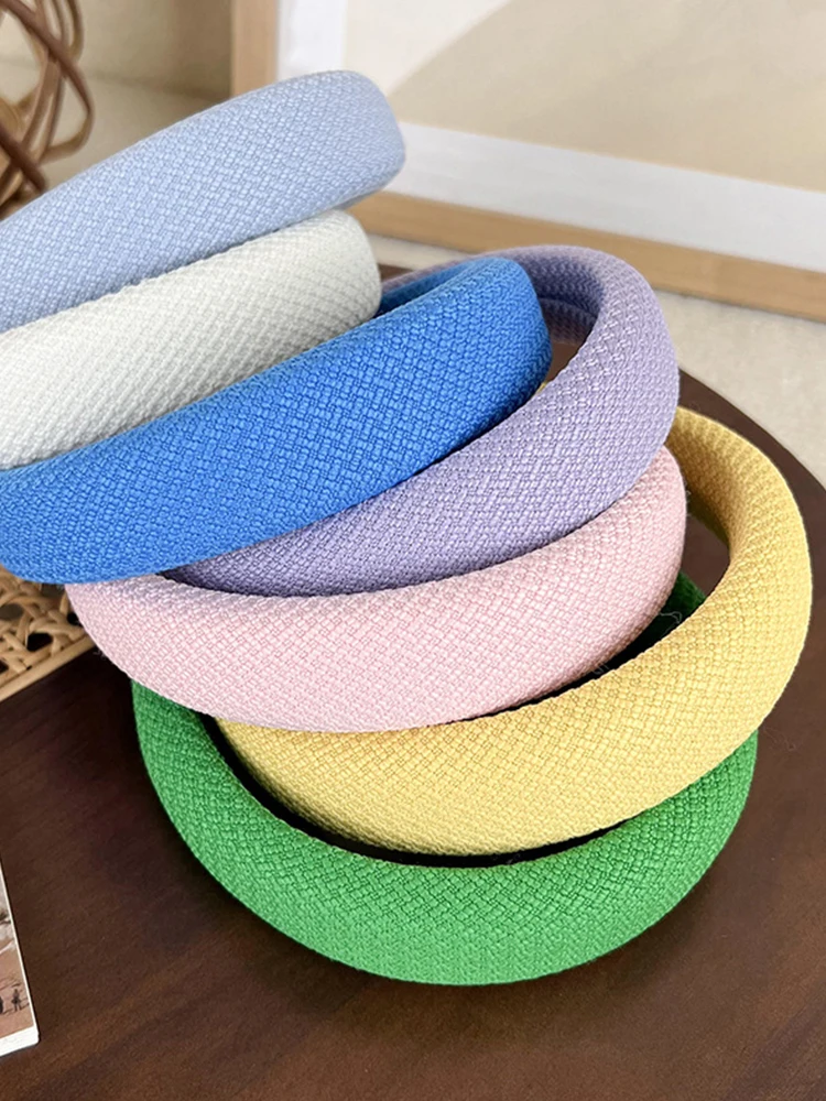 

Women Wide Headband Sponge Padded Hair Hoop Solid Color Hairband Girl Hair Band Headwear Headdress Hair Accessories