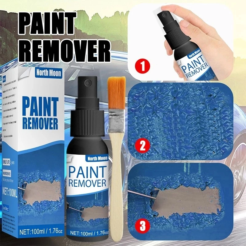 

100ML Strong Paint Remover for Metal Fast & Effective Paint Strippers Liquid Spray with Brush for Automobile Motorcycle 50ml