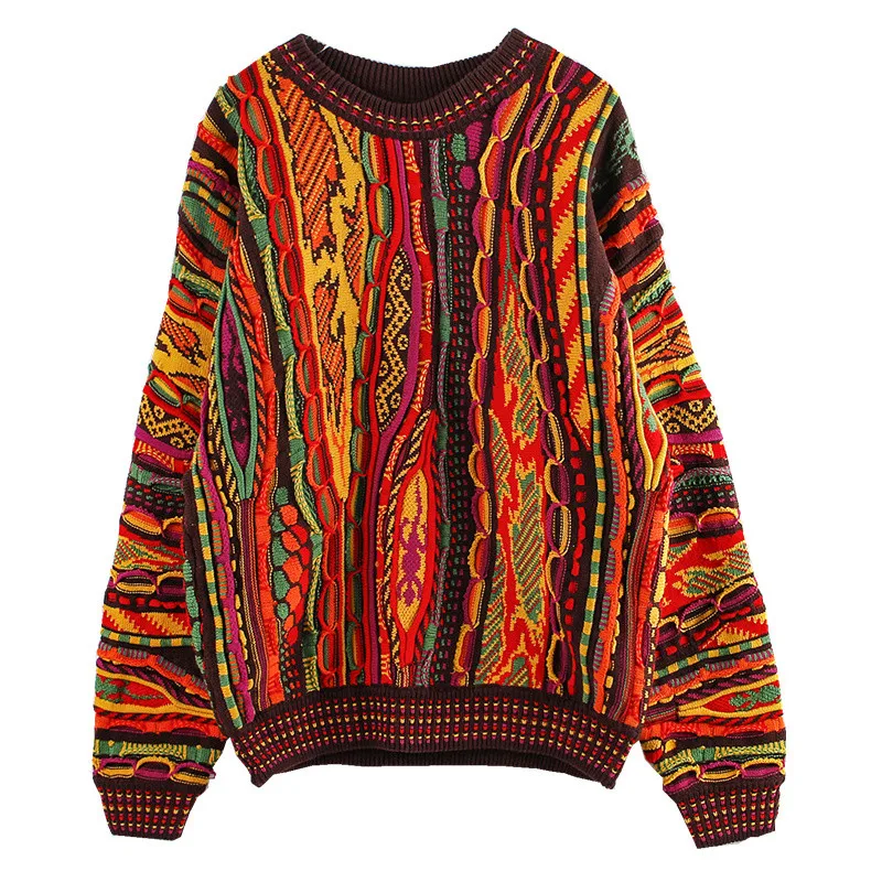 

Женский пуловер с круглым вырезом, семи цветов радуги, в полоску