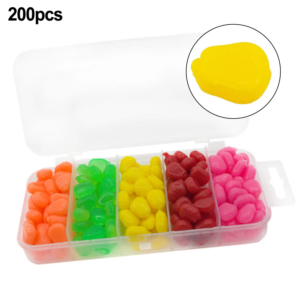 

200pcs Soft Fishing Lure Artificial Baits Corn Flavor Floating Submersible Bait Articulated Bait Silicone Artificial Baits