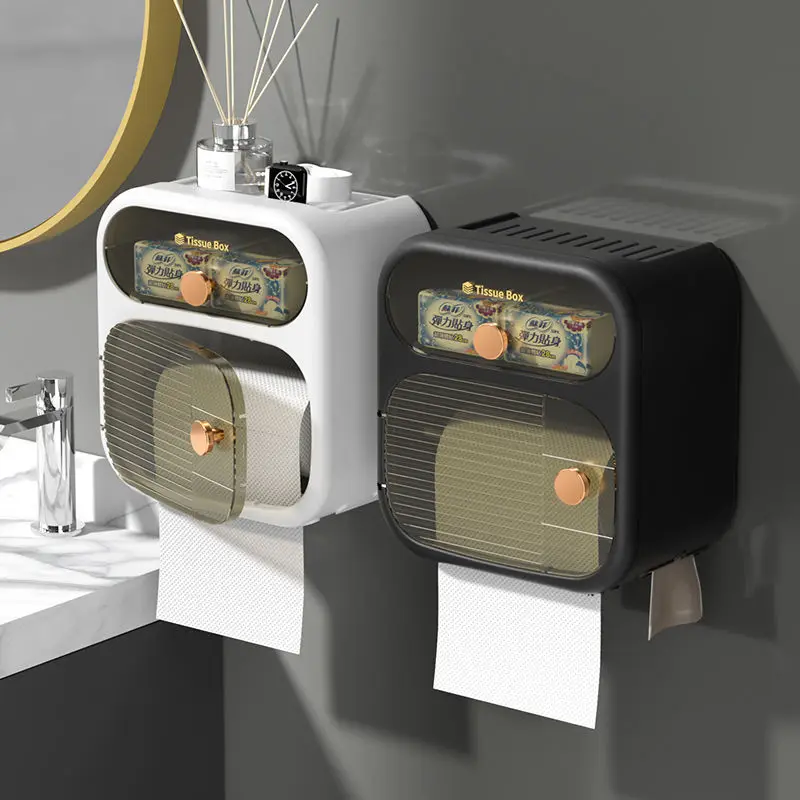 

Новинка 2022, домашняя настенная коробка для хранения рулонной бумаги без отверстий, водонепроницаемый держатель для бумажных полотенец, сто...