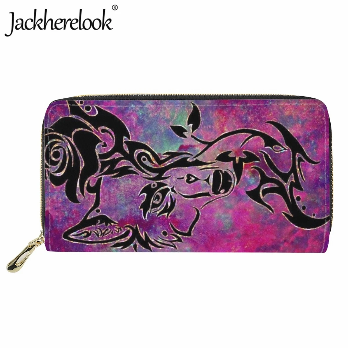 

Длинный кошелек Jackherelook для женщин, роскошный модный кожаный бумажник с узором в виде сердца и розы, Дамский держатель для карт, трендовый держатель для денег