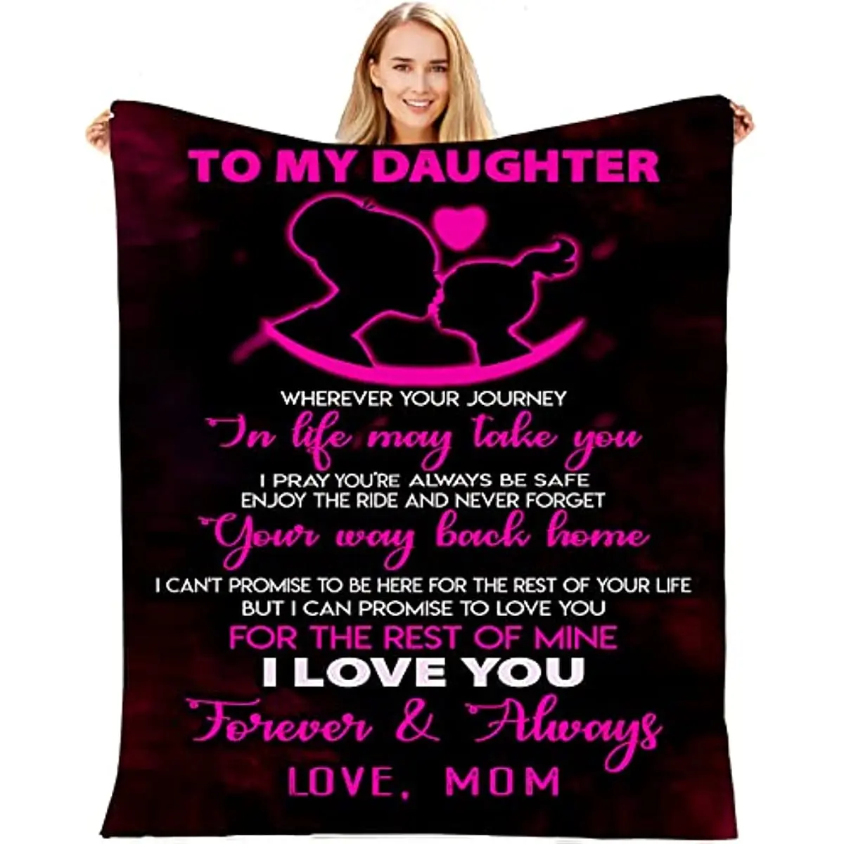 

Tincall Daughter Blanket from Mom,Love Letter to Daughter Ultra Soft Throw Blanket, Flannel Fleece Blanket for Daughter in Law