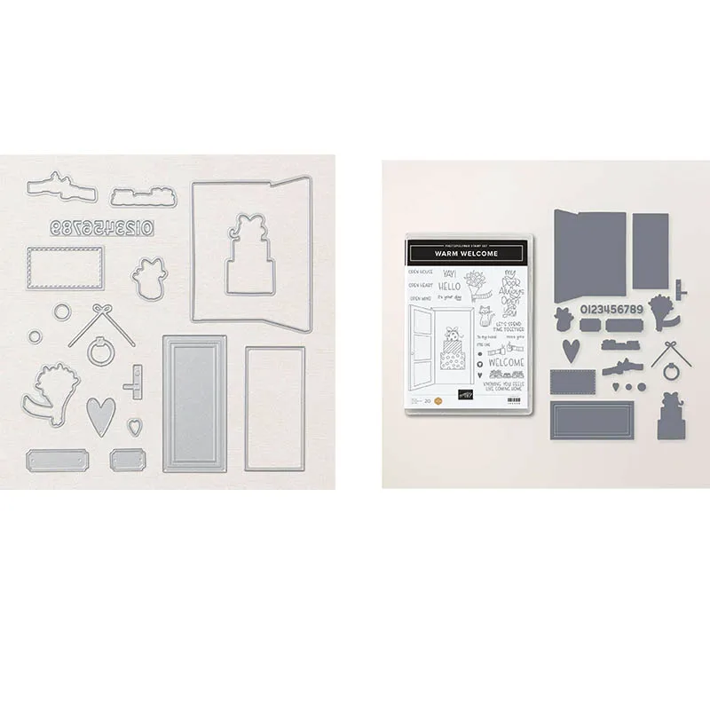 

Cutting Dies And Stamp Warm Welcome Set DIY Scrapbook Envelope Greeting Card Decorative Embossing Handcraft Paper Craft Template