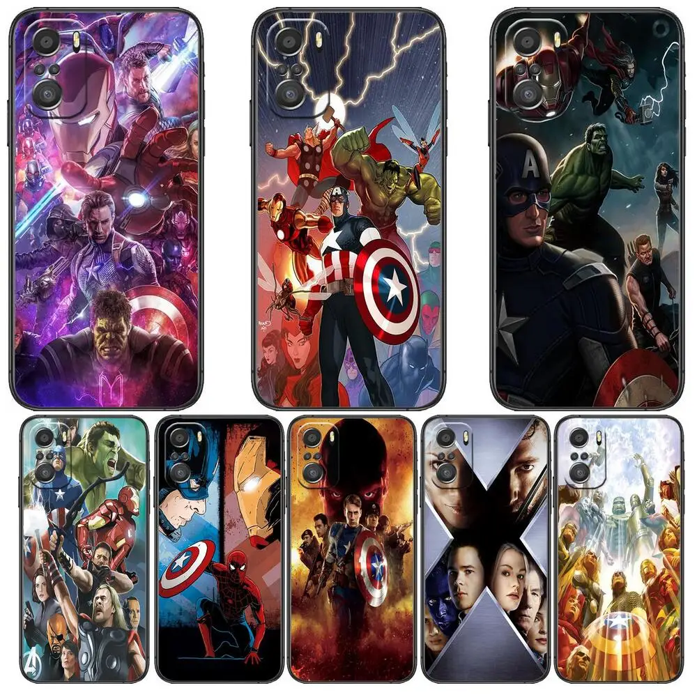 

Marvel Avengers For Xiaomi Redmi Note 10S 10 9T 9S 9 8T 8 7S 7 6 5A 5 Pro Max Soft Black Phone Case