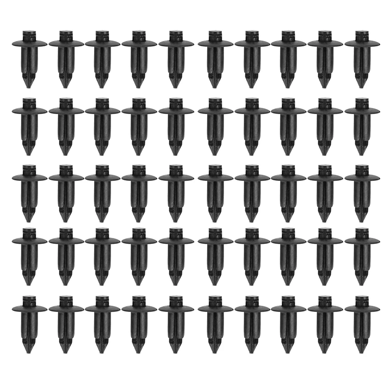 

50x Plastic Rivet Bike Fairing Trim Panel Fastener Clips 6mm For Honda Yamaha Black