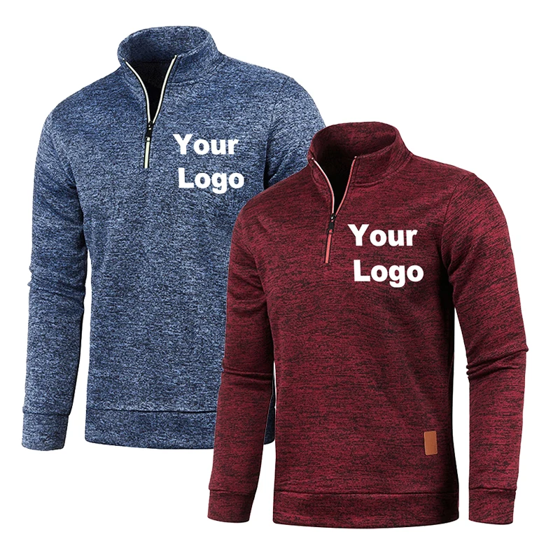 Мужской свитер с логотипом на заказ пальто полумолния водолазка теплый пуловер