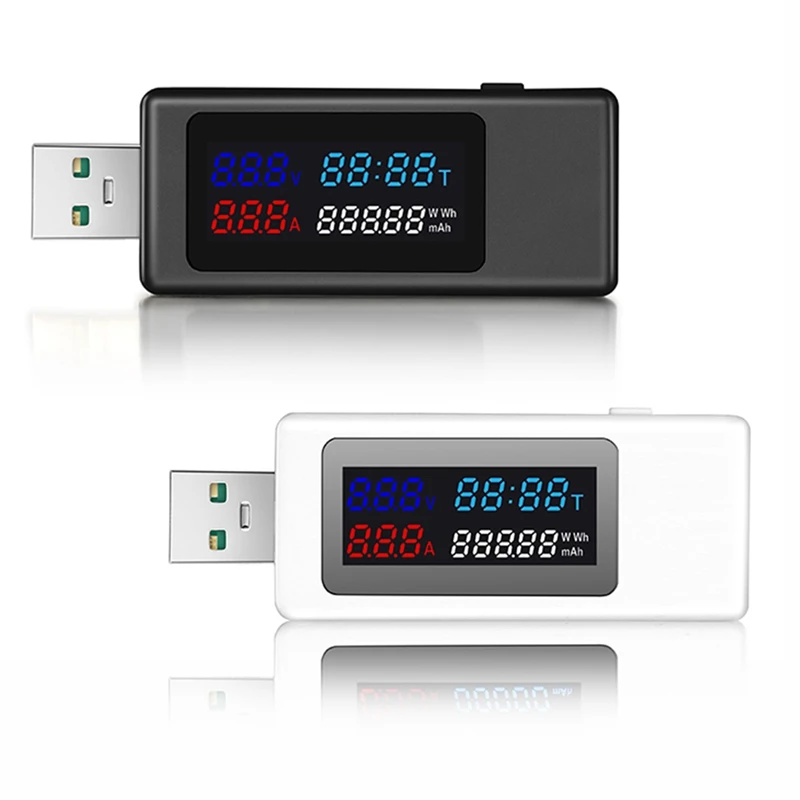 

USB-тестер 6 в 1, цифровой измеритель емкости и емкости с IPS дисплеем, DC 4-30 в, для измерения тока и напряжения