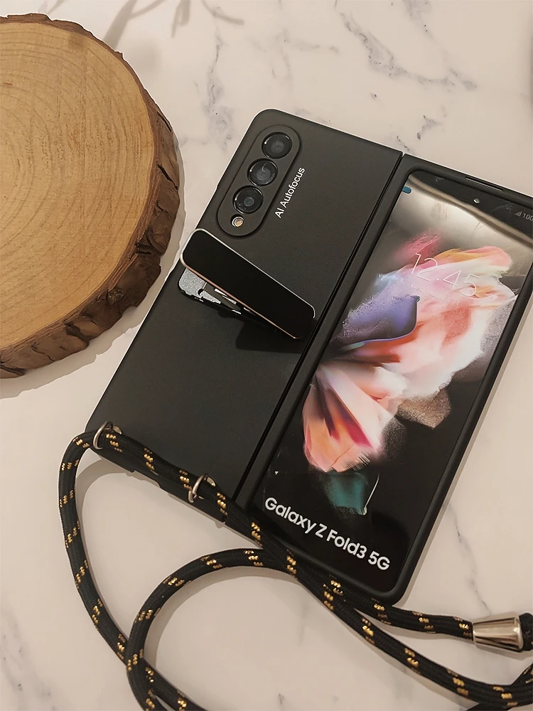 Фото Чехол кросс-боди для телефона Samsung Galaxy Z Fold 4 Fold 2 3 5G Ультратонкий чехол для телефона с подставкой №1