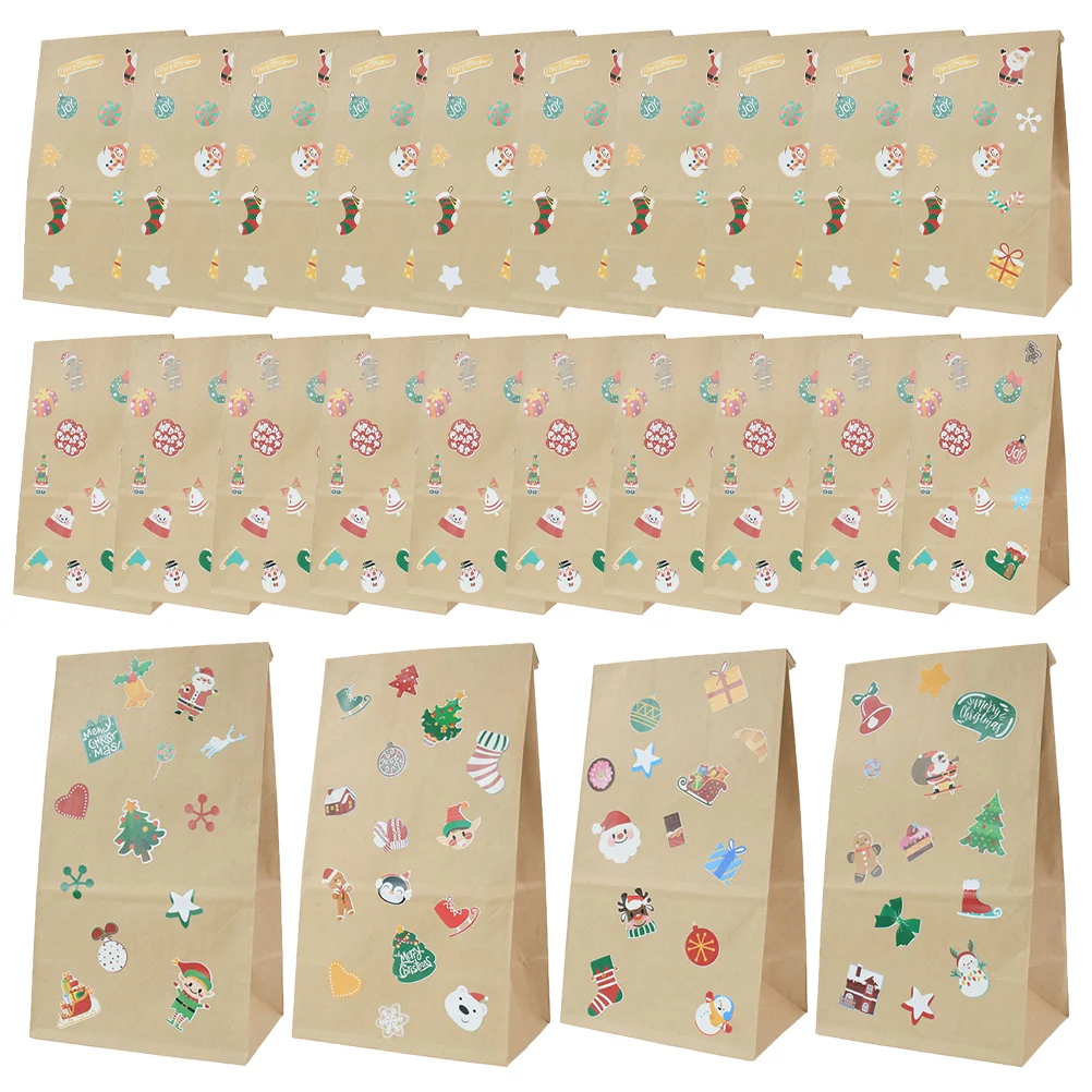 

Bag Bags Christmas Gift Xmas Candy Pouch Treat Kraft Cookie Snack Container Goodie Party Snowflakebirthday Favor Wrapping Paper