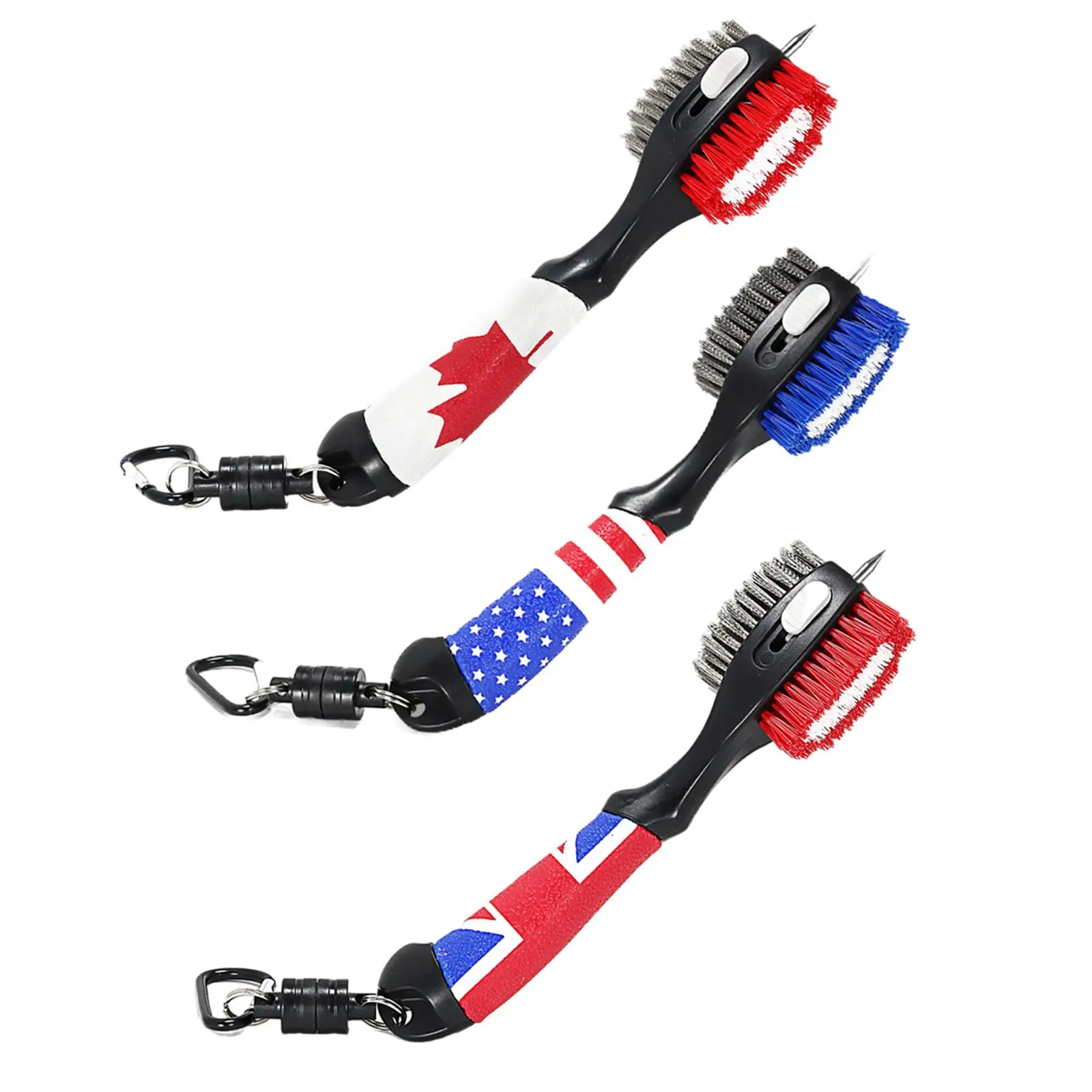 

Portable Golf Cleaner Retractable Brush with Carabiner Cleaning Tool for Men