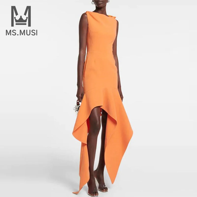 

Новинка 2023, модное женское сексуальное облегающее платье-футляр MSMUSI без рукавов