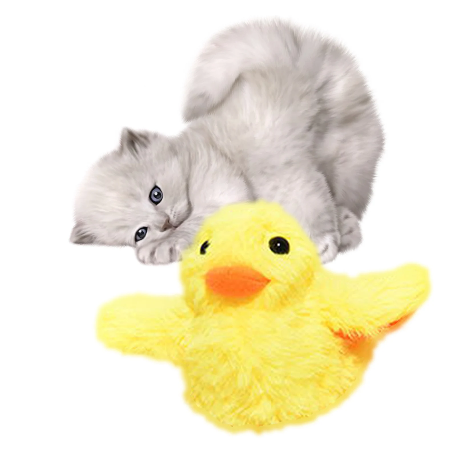 

Pet Sounding Toy Eco-Friendly Cat Chew Toy Catnip Filled Kitten Toy Soft Duck Toys Playing Chewing Teeth Cleaning Realistic