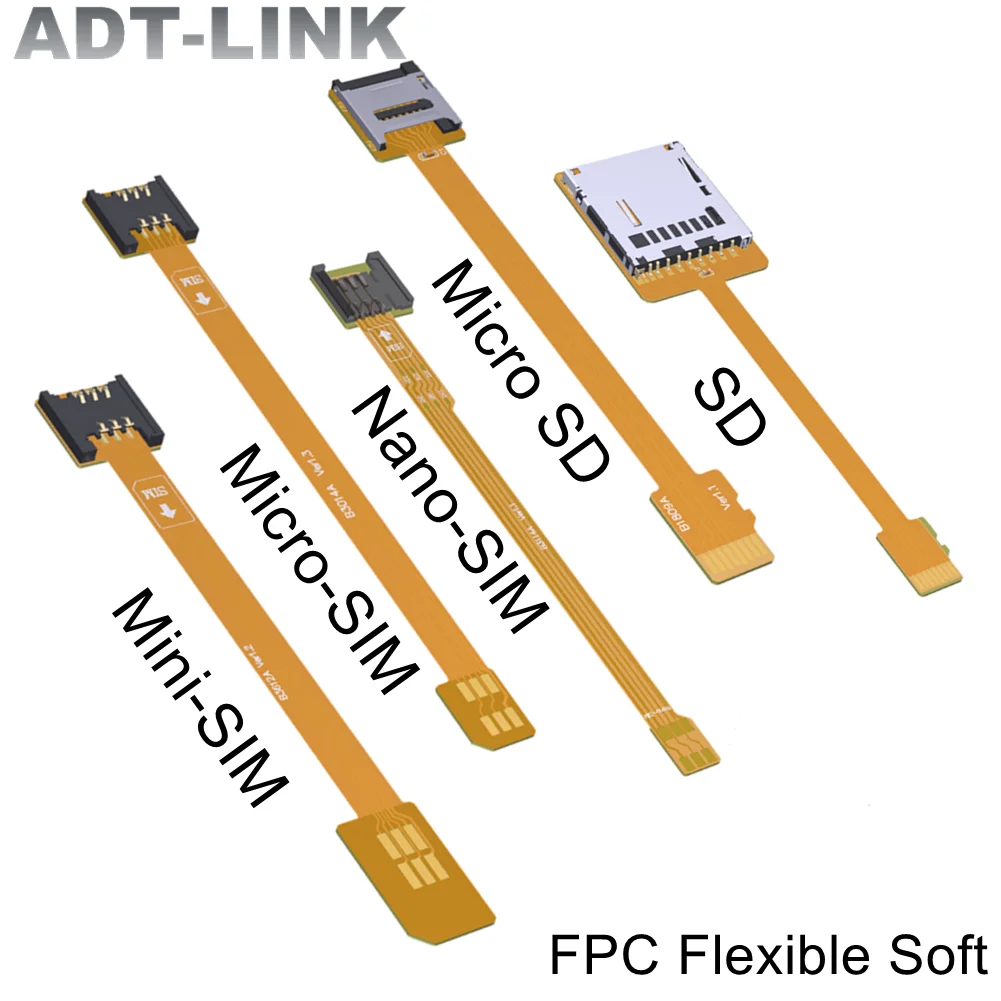 

FPC 2FF Standard SIM Card Extension Converter To 3FF Micro 2FF Standard Sim Card Soft Cable Extender Adapter Micro SD UHS-I Card