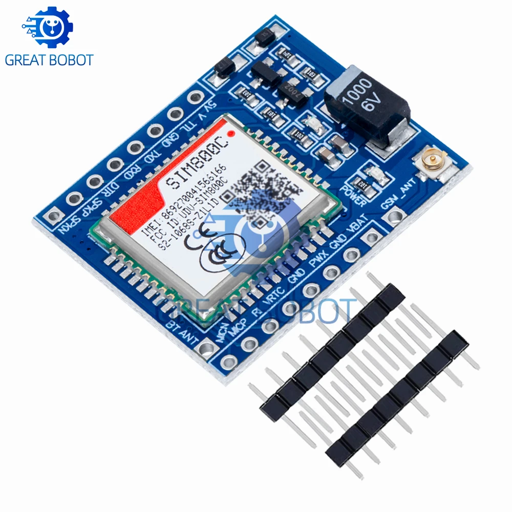 Фото 1 ~ 10 шт. BS SIM800C GSM GPRS модуль 5 В/3,3 В TTL макетная плата IPEX с Bluetooth и TTS для Arduino STM32 C51 для Arduino №4